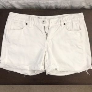 Madewell white jean shorts